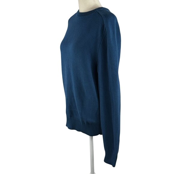 J. Crew Heritage Cotton Teal Blue Knit Crewneck Sweater Size Small - Picture 4 of 13
